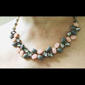 Pink and grey faux gemstone necklace by Talbots